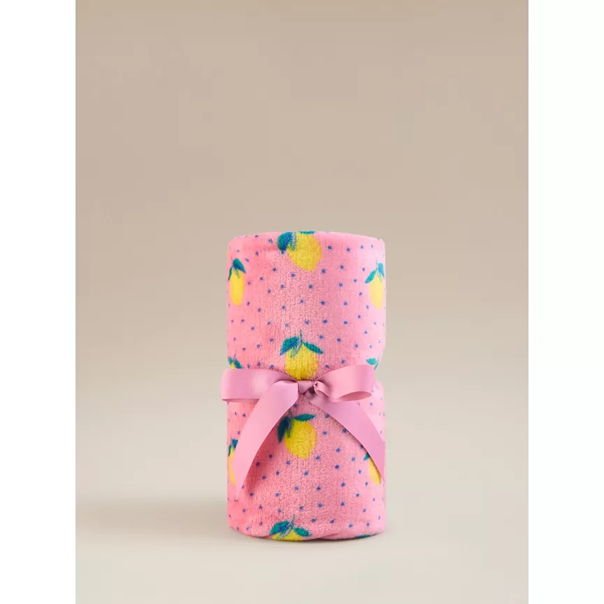 George Home Pink Lemons Supersoft Throw - 150cm x 120cm