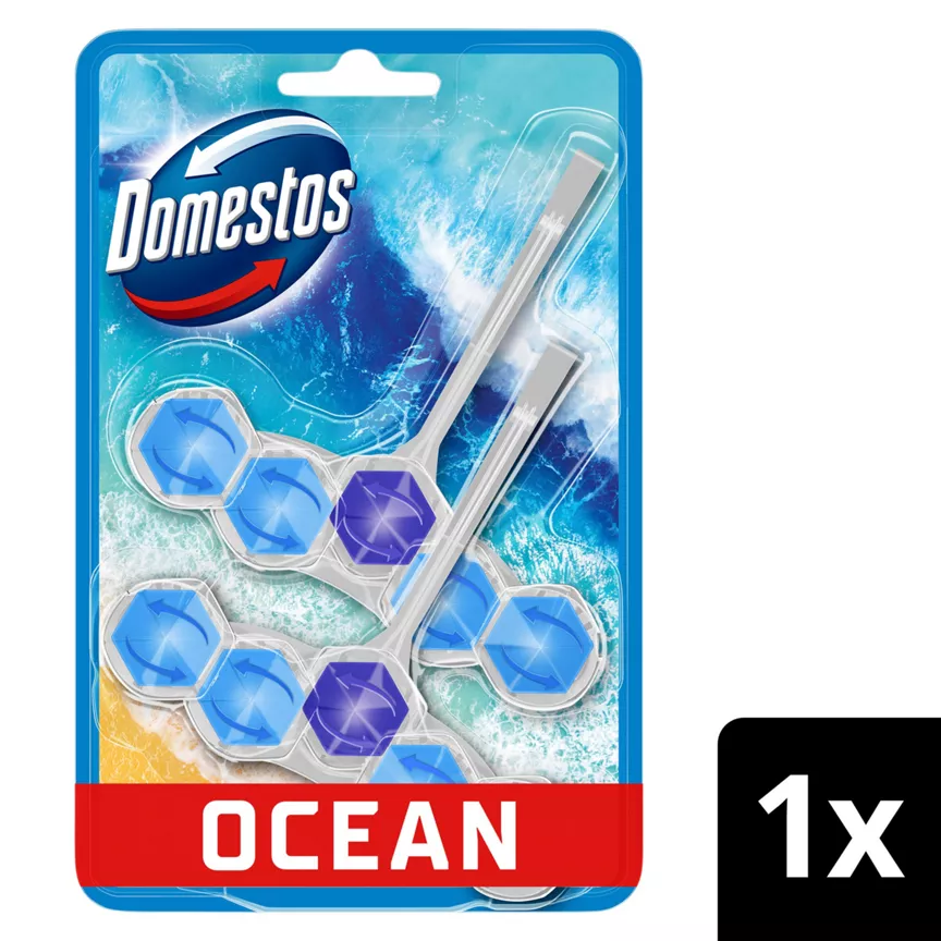 Domestos Power 5 Toilet Rim Blocks Ocean 2x 50 g