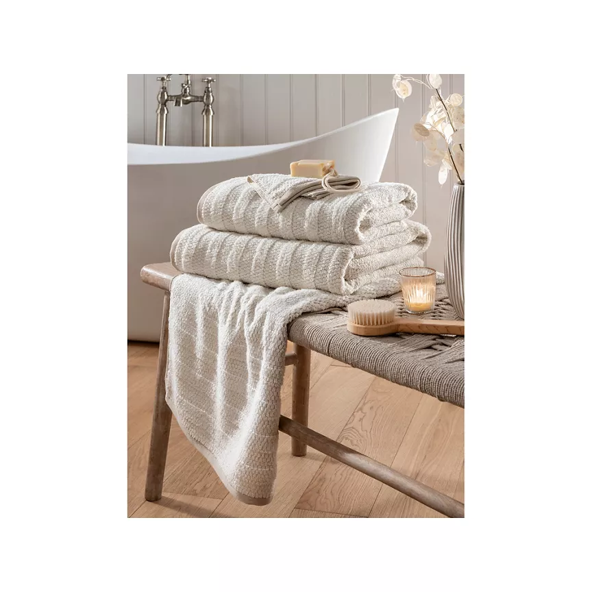 Stacey Solomon Stacey Solomon Neutral Textured Cotton Towel Range 50x90cm