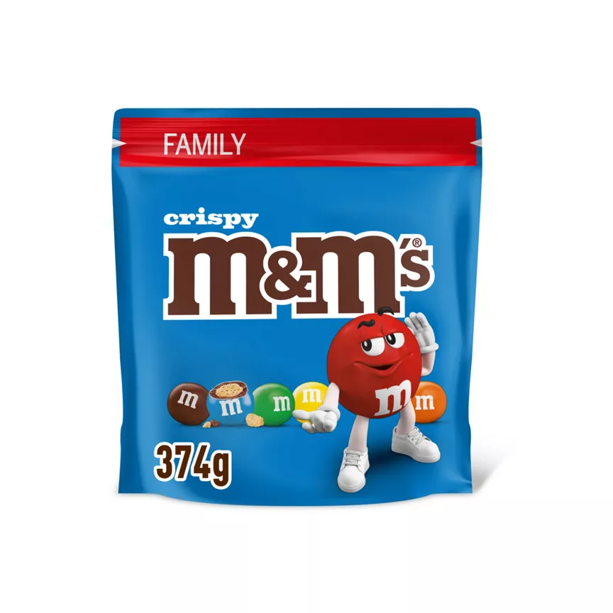 M&M's Crispy Chocolate Family Pouch Bag 374g