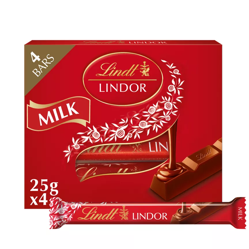 Lindt Lindor Milk Treat Bar Multipack 4x25g