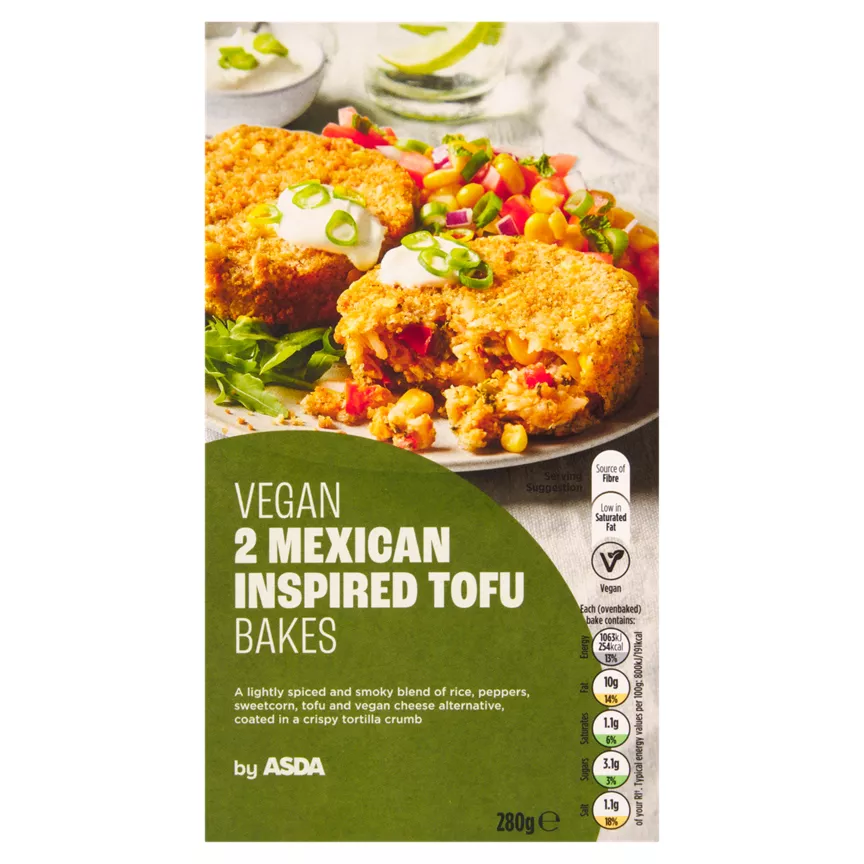 ASDA 2 Vegan Mexican Inspired Tofu Bakes 280g