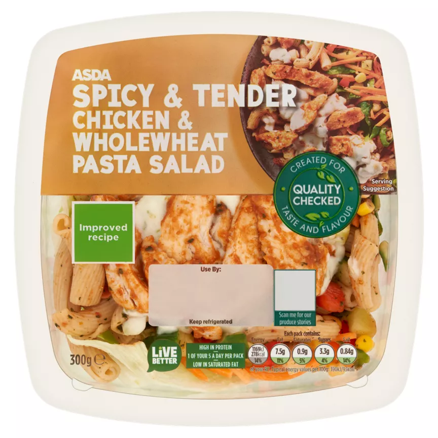 ASDA Spicy & Tender Chicken & Wholewheat Pasta Salad 300g