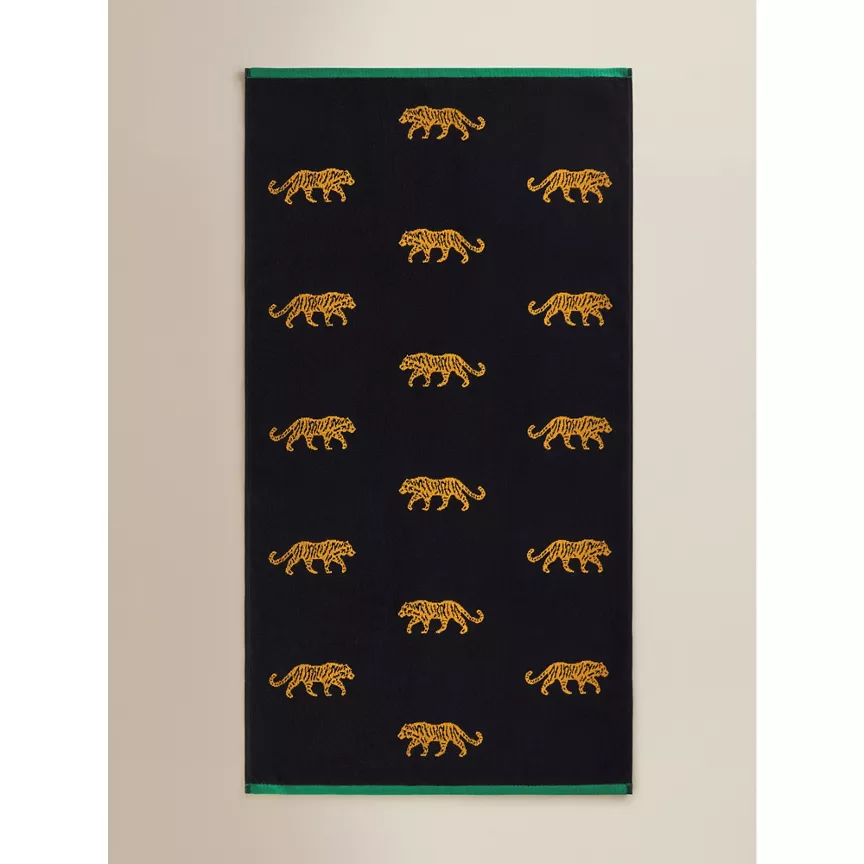 George Home Black Dark Garden Tiger Cotton Towel Range