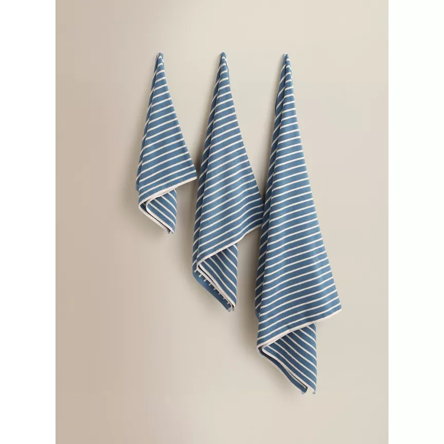 George Home Blue Pinstripe Bath Cotton Bath Towel