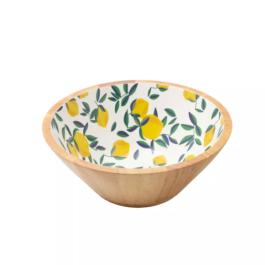 George Home Bamboo Bowl Lemon 25x25x10cm