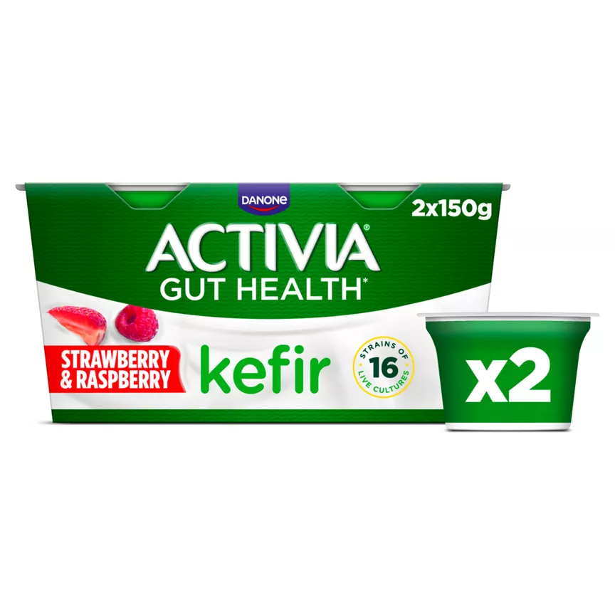 Activia Strawberry & Raspberry Kefir 2 x 150g