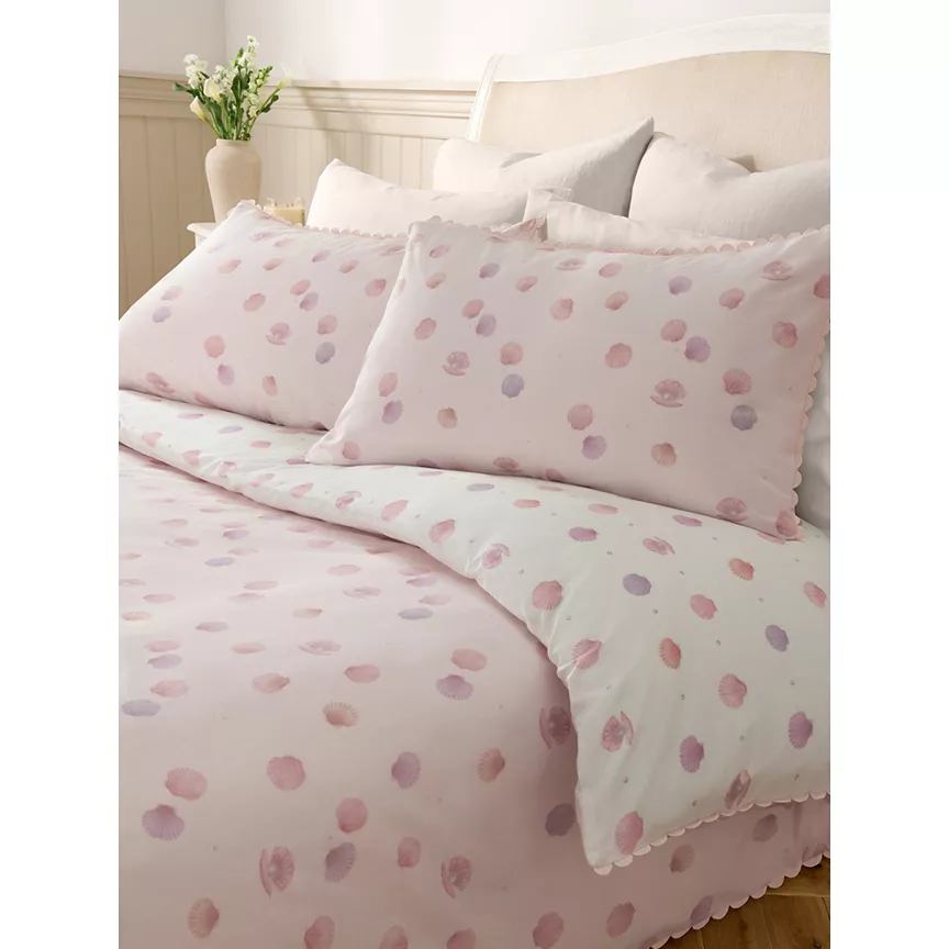At Home with Stacey Solomon Seashell Frill Edge Cotton Duvet Set Double