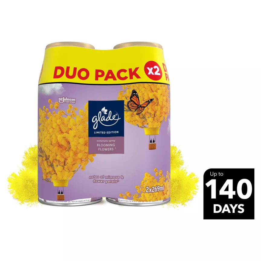 Glade Automatic Spray Air Freshener Twin Refills Blooming Flowers 2x269ml