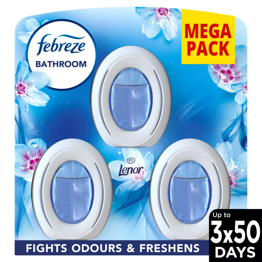Febreze Bathroom, Continuous Air Freshener Lenor Spring Awakening 3 Unit, Fights Odour & Freshens