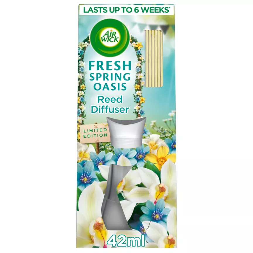 Air Wick Fresh Spring Oasis Essential Oils Reeds Diffuser 42ml Lasts up to 6 weeks
