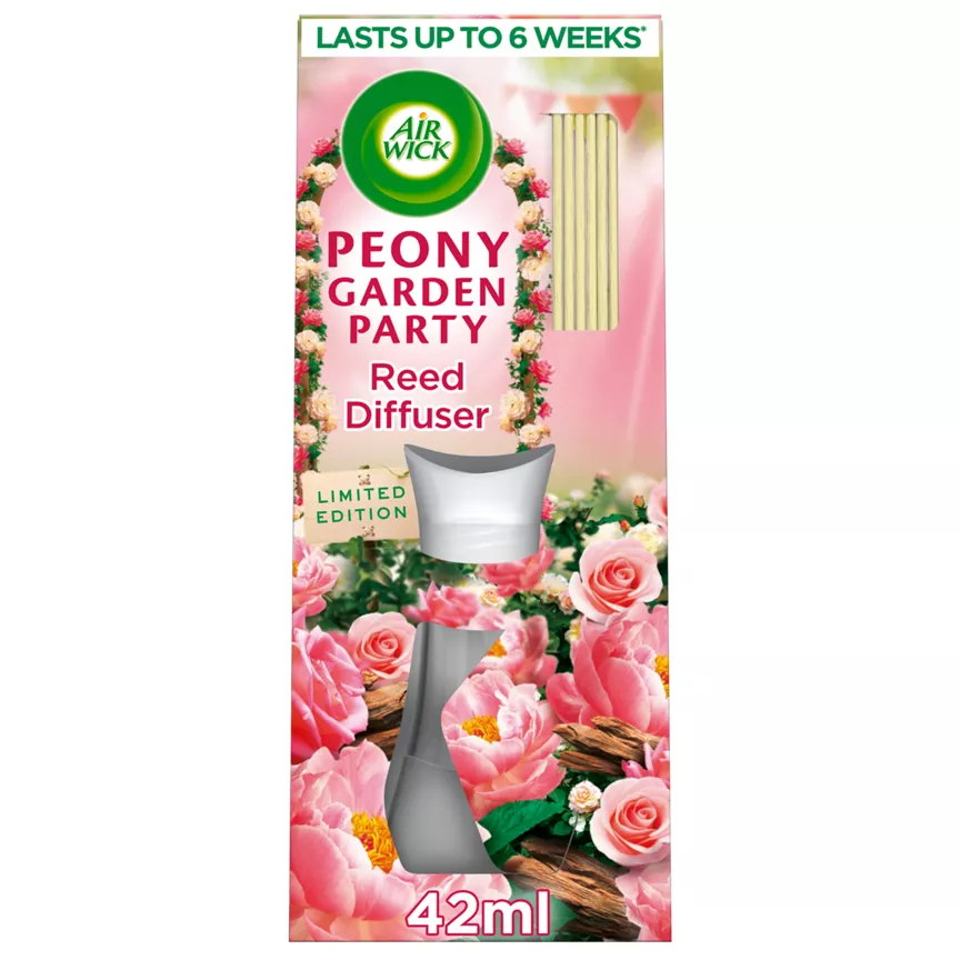 Air Wick Peony Garden Party Essential Oils Reeds Diffuser 42ml Lasts up to 6 weeks