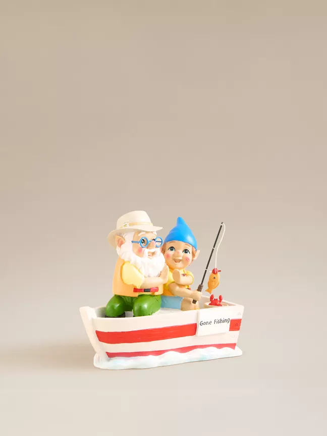 George Home Fishing Family Gnome 18.5x10.3x16.2cm