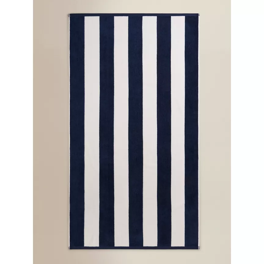 George Home Large Striped Cotton Beach Towel