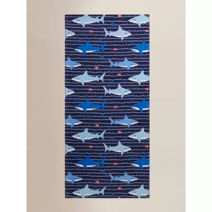 George Home Shark Print Cotton Towel