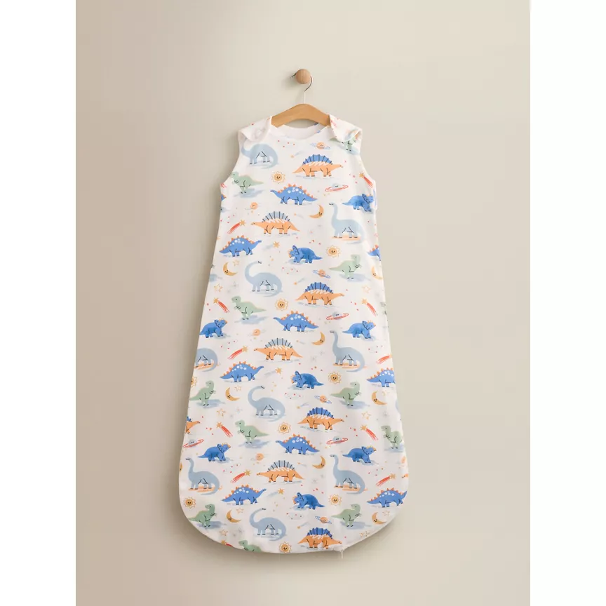 George Home Blue & White Dino Cotton Sleep Bag 2.5 Tog