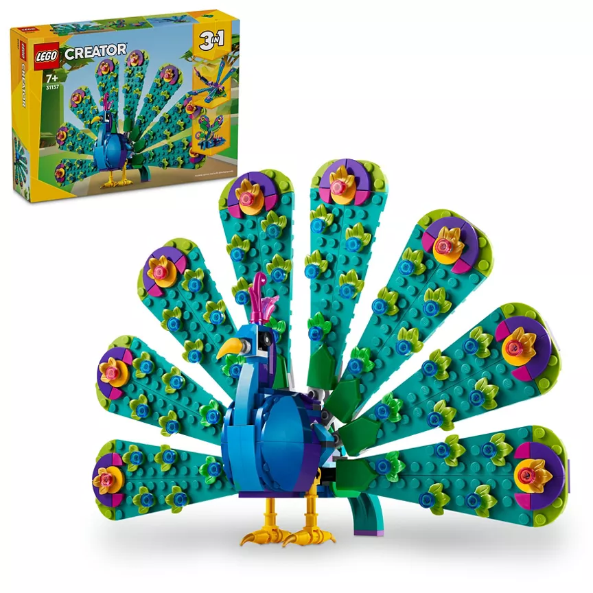 LEGO Creator 3in1 Exotic Peacock Animal Toys Set 31157