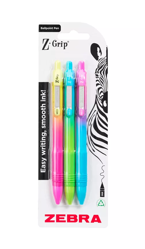 Zebra Soft Touch Grip 3 Pack - Image 1