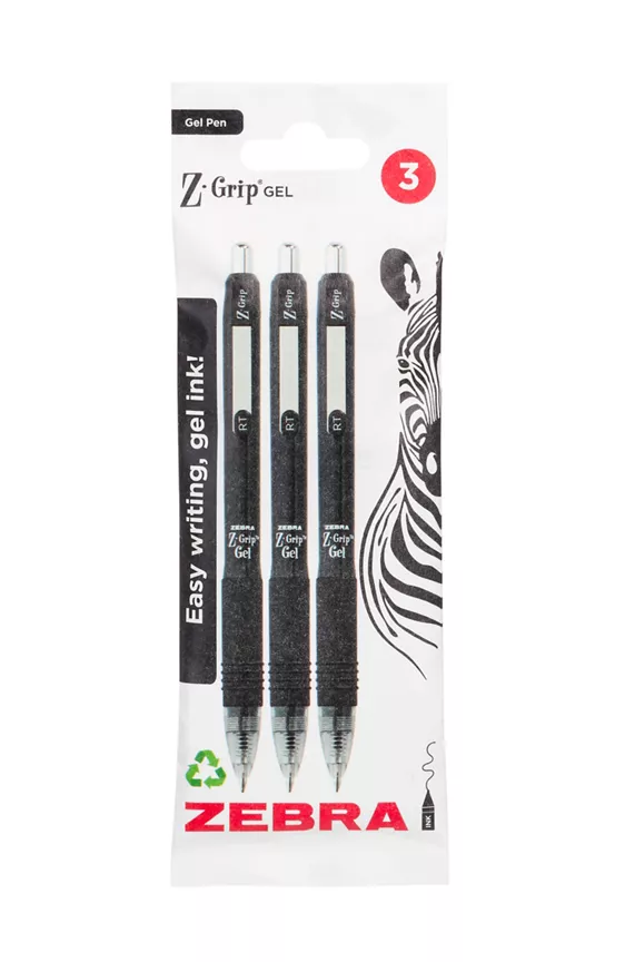 Zebra Gel Black 3 Pack