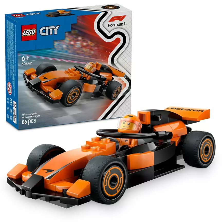 LEGO City F1 Driver with McLaren Race Car Toy Playset 60442