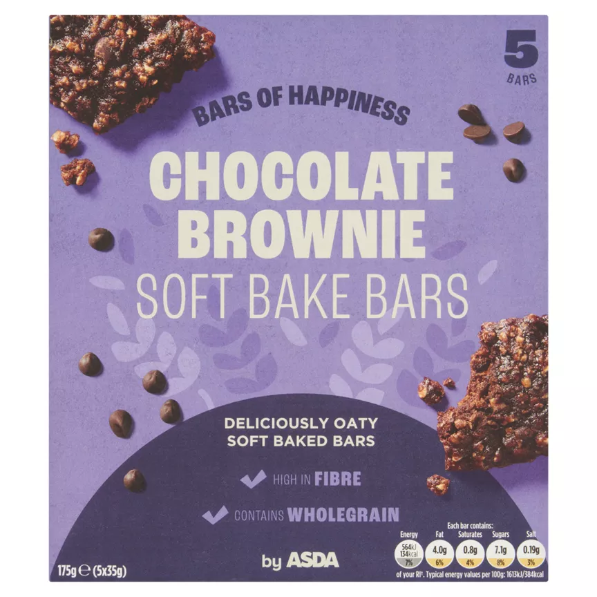 ASDA Chocolate Brownie Soft Bake Bars 5 x 35g (175g)