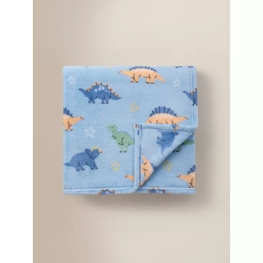 George Home Dinosaur Printed Fleece Blanket - 80 x 80cm