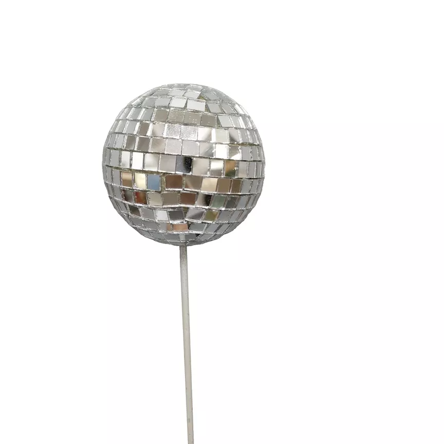 George Home Silver Disco Ball Stake 6x6x6cm
