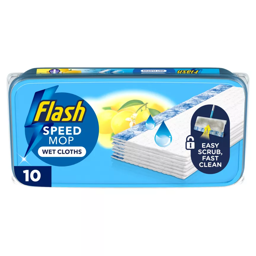 Flash Flash Speedmop Floor Cleanr Antibac Lemon Wet Floor Cleaning Wipes 10