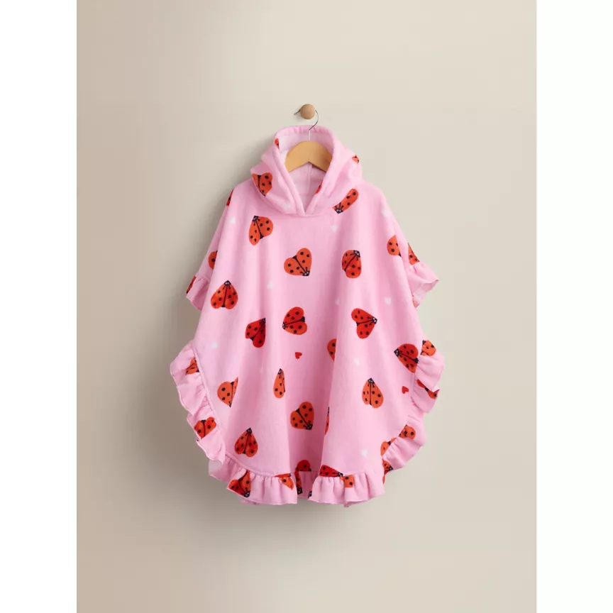 George Home Pink Love Bug Cotton Poncho