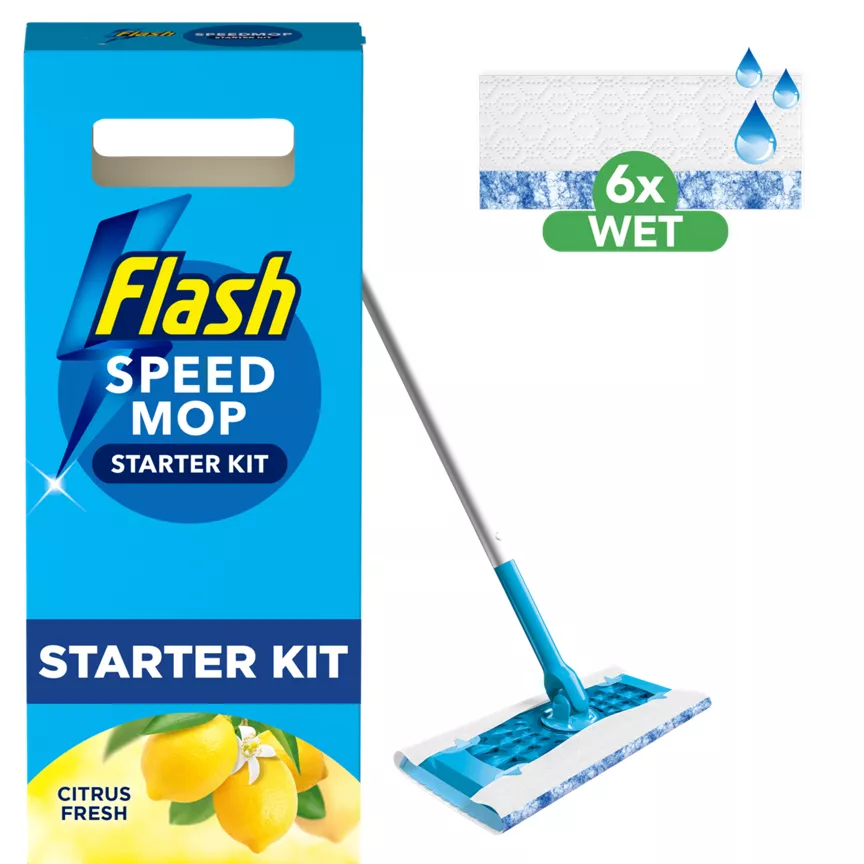 Flash Flash Speedmop Floor Cleaner Starter Kit With 1 Mop & 6 Wet Refills