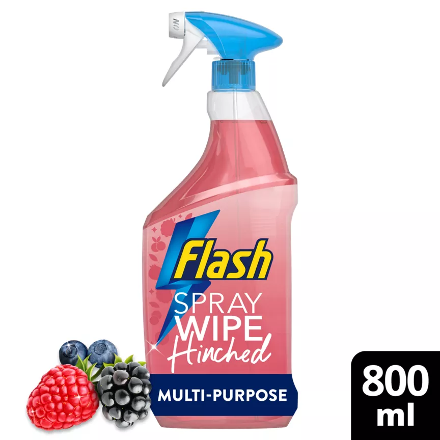 Flash Flash Spray Wipe Hinched Wild Berries Antibacterial Multi Purpose Cleaning Spray 800ML