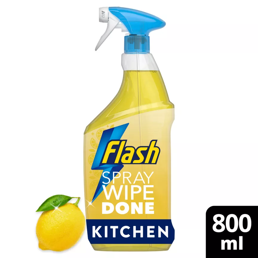 Flash Spray Wipe Done Bright Crisp Lemon Cleaning Spray 800ml