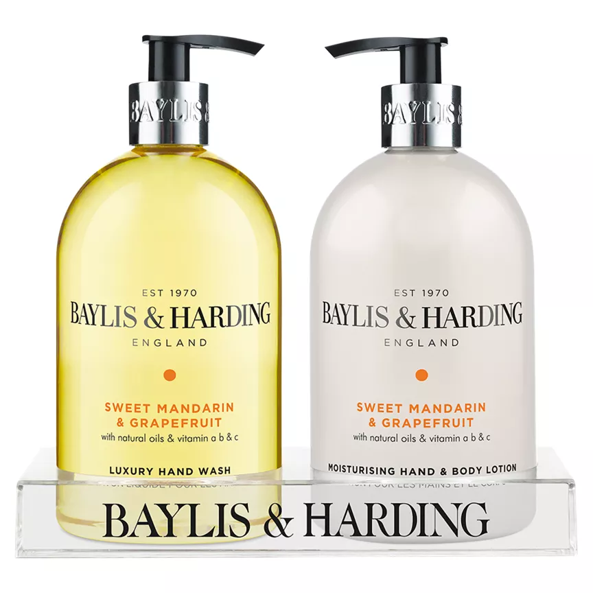 Baylis & Harding Sweet Mandarin & Grapefruit Hand Rack Set 2 x 500ml