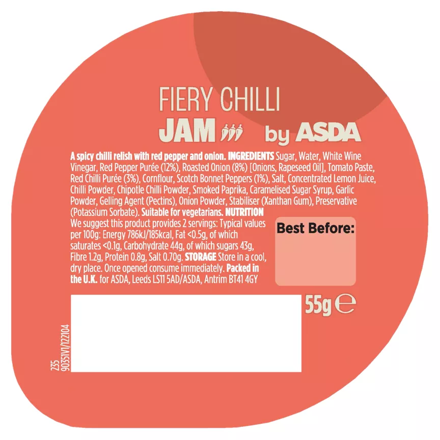 ASDA Fiery Chilli Jam 55g