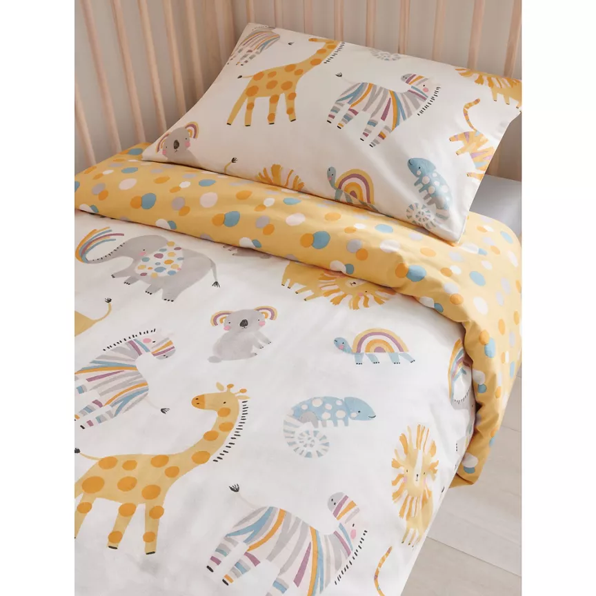 George Home Safari Reversible Cotton Toddler Duvet Set