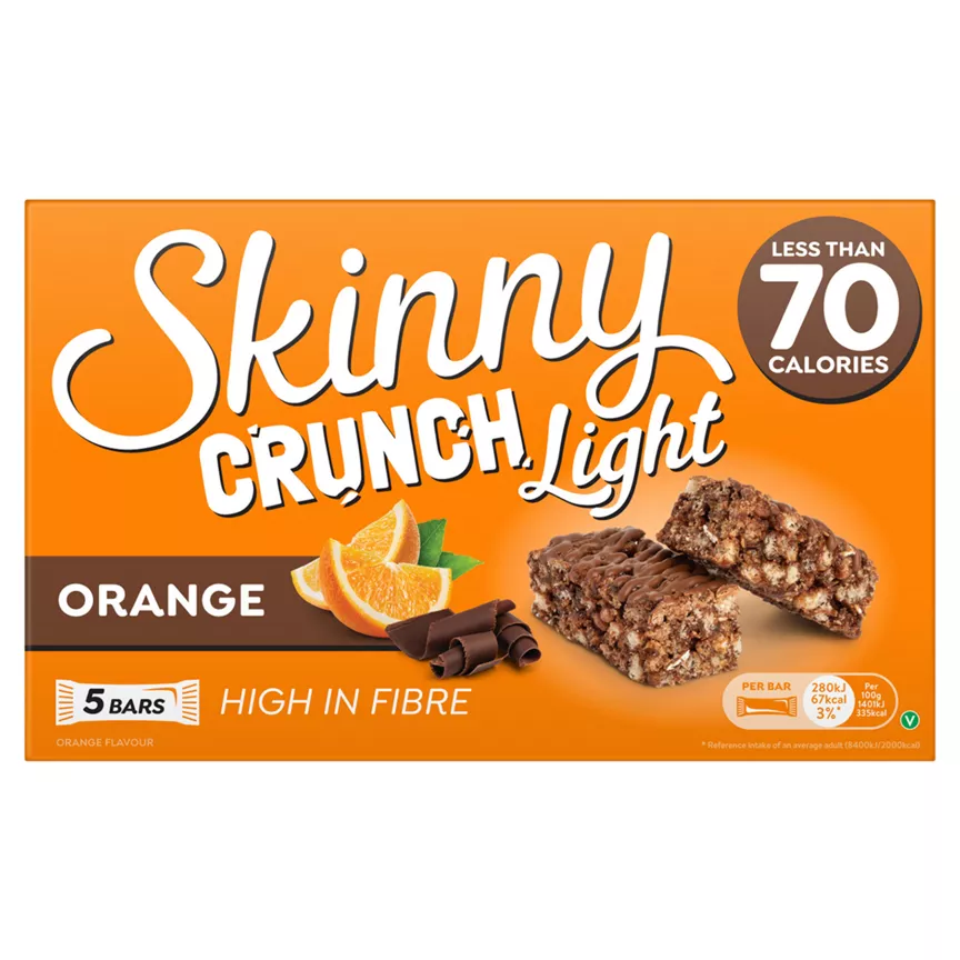 Skinny Crunch Light Orange Bars 5 x 20g