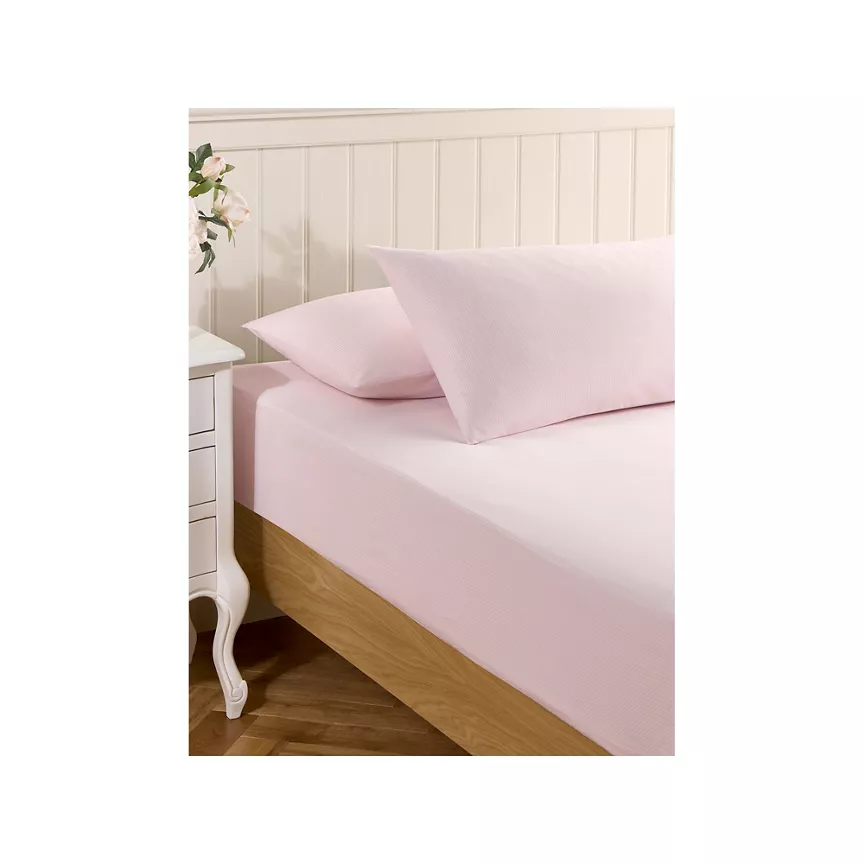 At Home with Stacey Solomon Pink Striped 100% Cotton Fitted Sheet - Super King