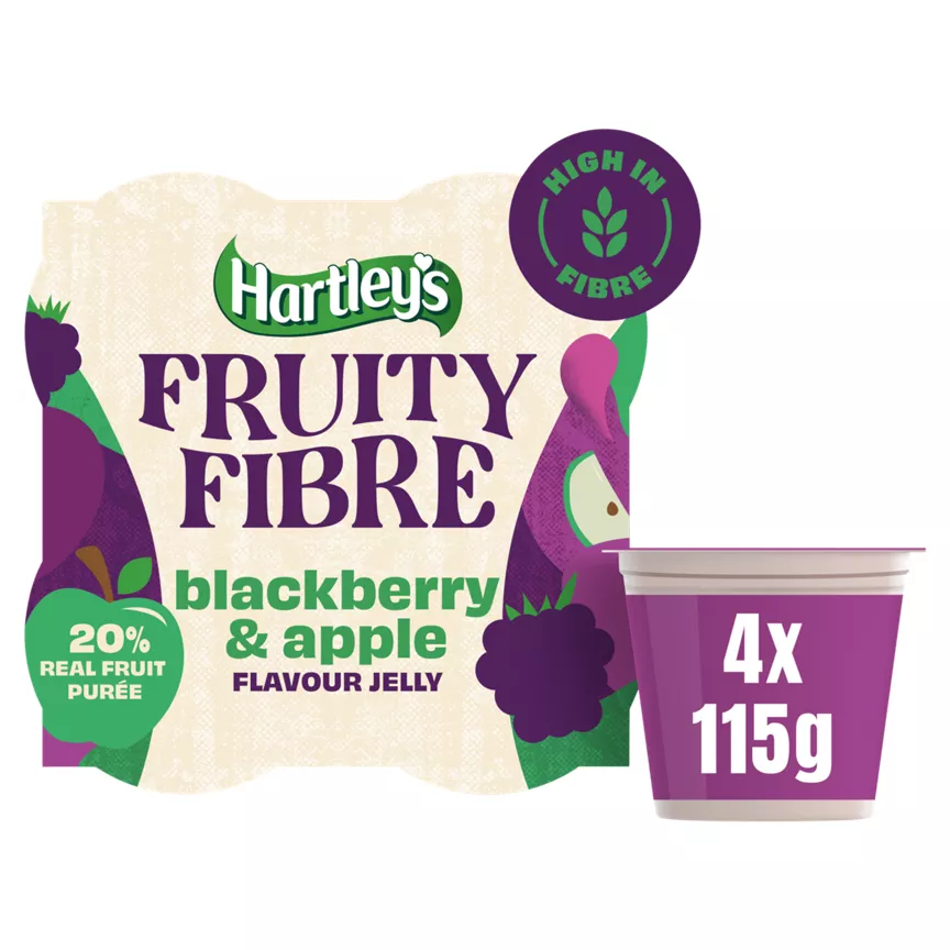 Hartley's Fruity Fibre Blackberry & Apple Flavour Jelly Pots 4 x 115g (460g)