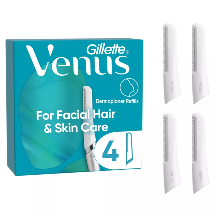 Venus Dermaplaner Refills, Dermaplaning Exfoliating Replacement Blades, 4-Count