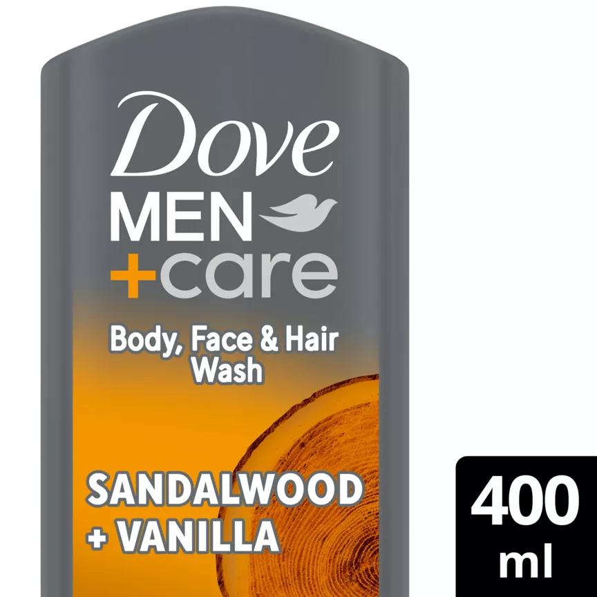 Dove Men+Care 3-in-1 Hair, Face and Body Wash Sandalwood + Vanilla 400 ml