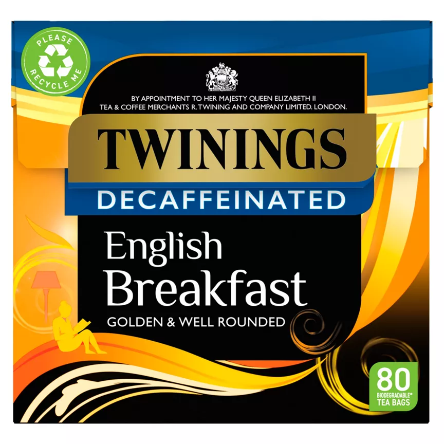 Twinings English Breakfast Decaffeinated 80 Tea Bags 218g