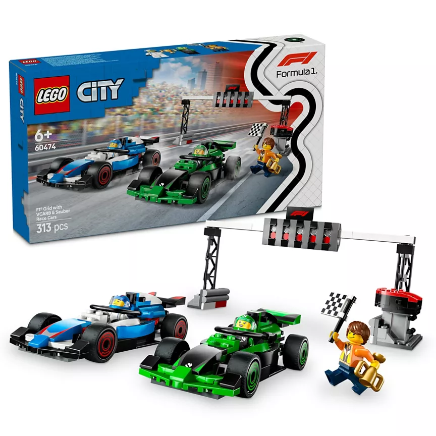 LEGO City Formula 1 F1 Grid with VCARB & Sauber Race Cars 60474