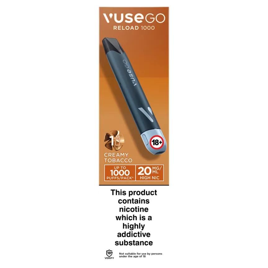 Vuse Go Reload Pen - Black - Creamy Tobacco 20mg/ml UK
