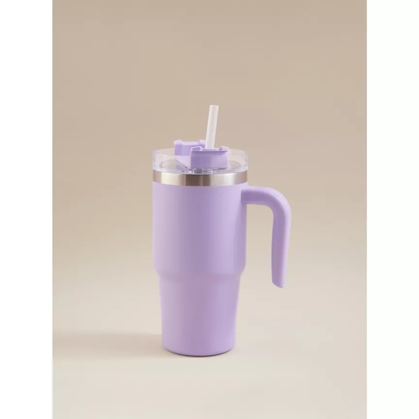 George Home Lilac Metal Tumbler with Straw 568ml