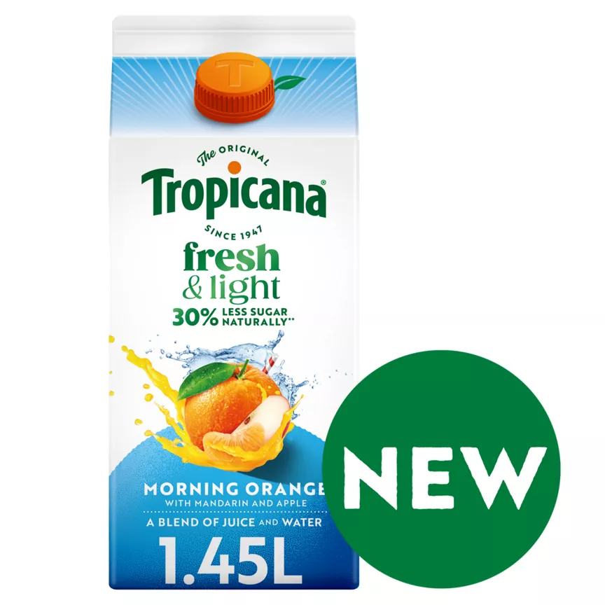 Tropicana Fresh & Light Morning Orange with Mandarin and Apple 1.45L
