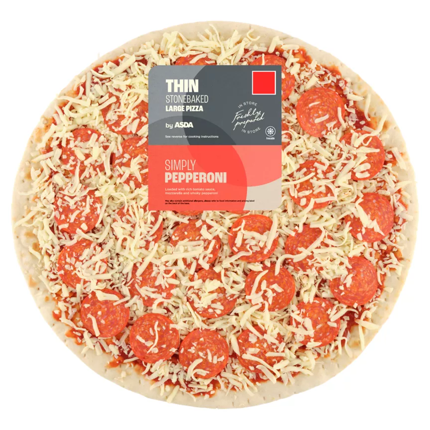 ASDA Simply Pepperoni Large Thin Stonebaked Pizza 592g