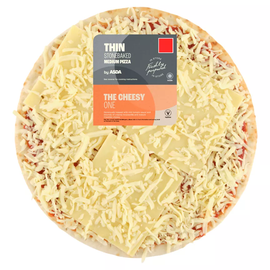 ASDA The Cheesy One Medium Thin Stonebaked Pizza 331g