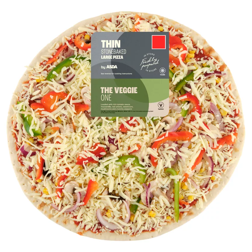 ASDA The Veggie One Large Thin Stonebaked Pizza 802g