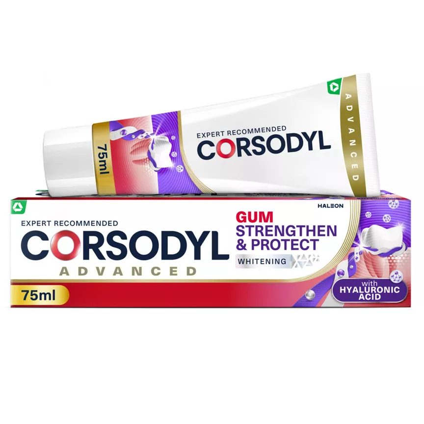 Corsodyl Gum Strengthen & Protect Toothpaste, Whitening, 75 ml