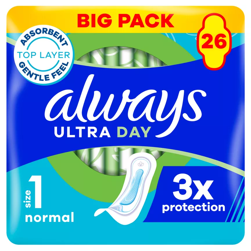 Always Ultra Day Sanitary Towels Normal (Size 1) 26 Pads